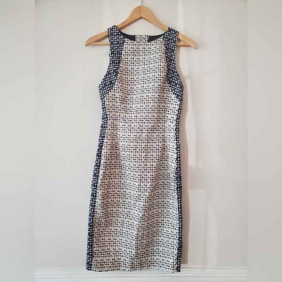 Zara Bodycon Navy White Printed Dress Size XS - Picture 1 of 10